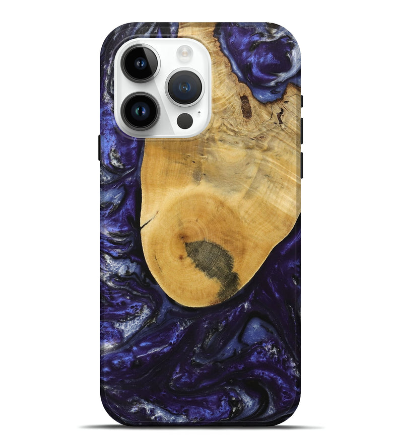 iPhone 15 Pro Max Wood+Resin Live Edge Phone Case - Asia (Purple, 715944)