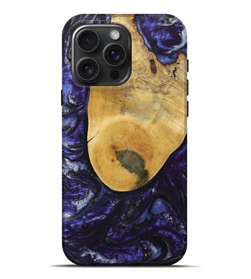 iPhone 16 Pro Max Wood+Resin Live Edge Phone Case - Asia (Purple, 715944)