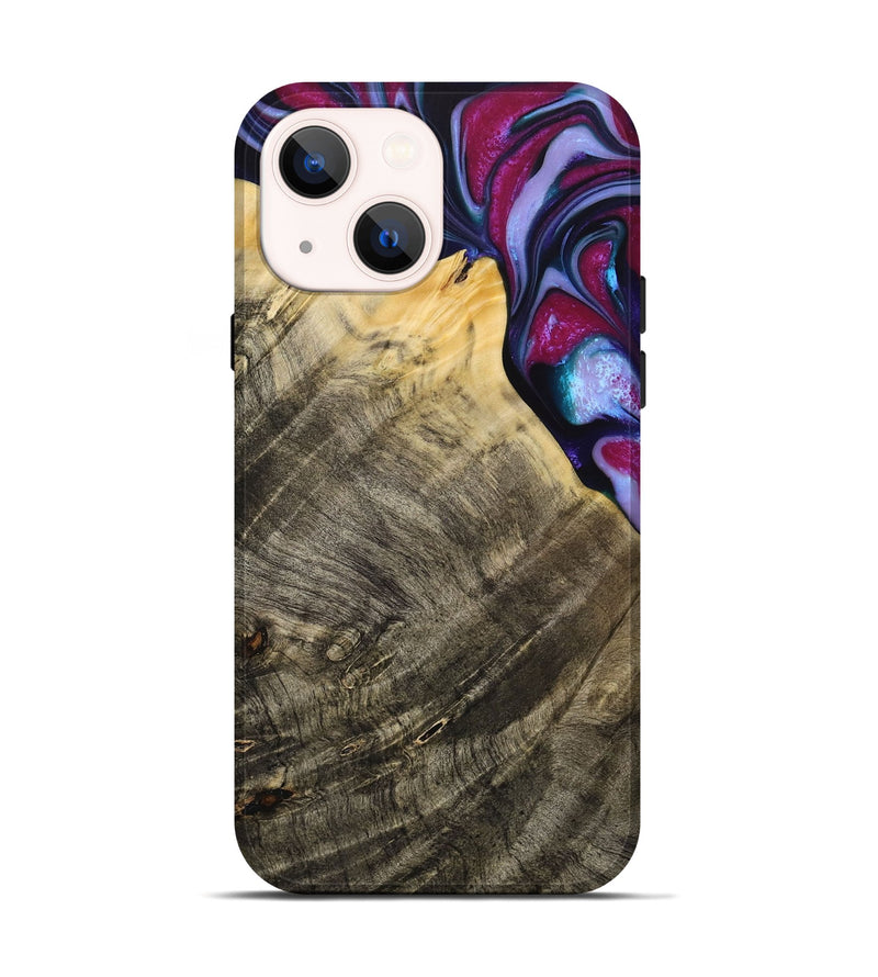 iPhone 14 Wood+Resin Live Edge Phone Case - Eunice (Purple, 715946)