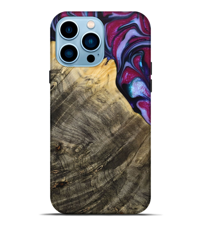 iPhone 14 Pro Max Wood+Resin Live Edge Phone Case - Eunice (Purple, 715946)