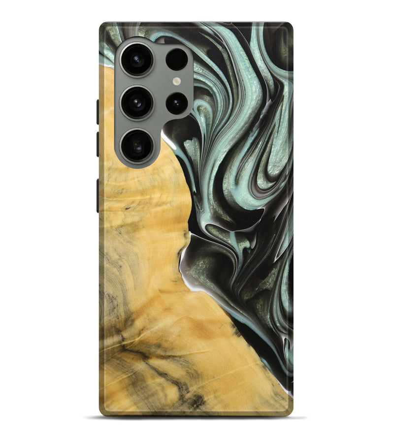 Galaxy S24 Ultra Wood+Resin Live Edge Phone Case - Fernando (Black & White, 715947)