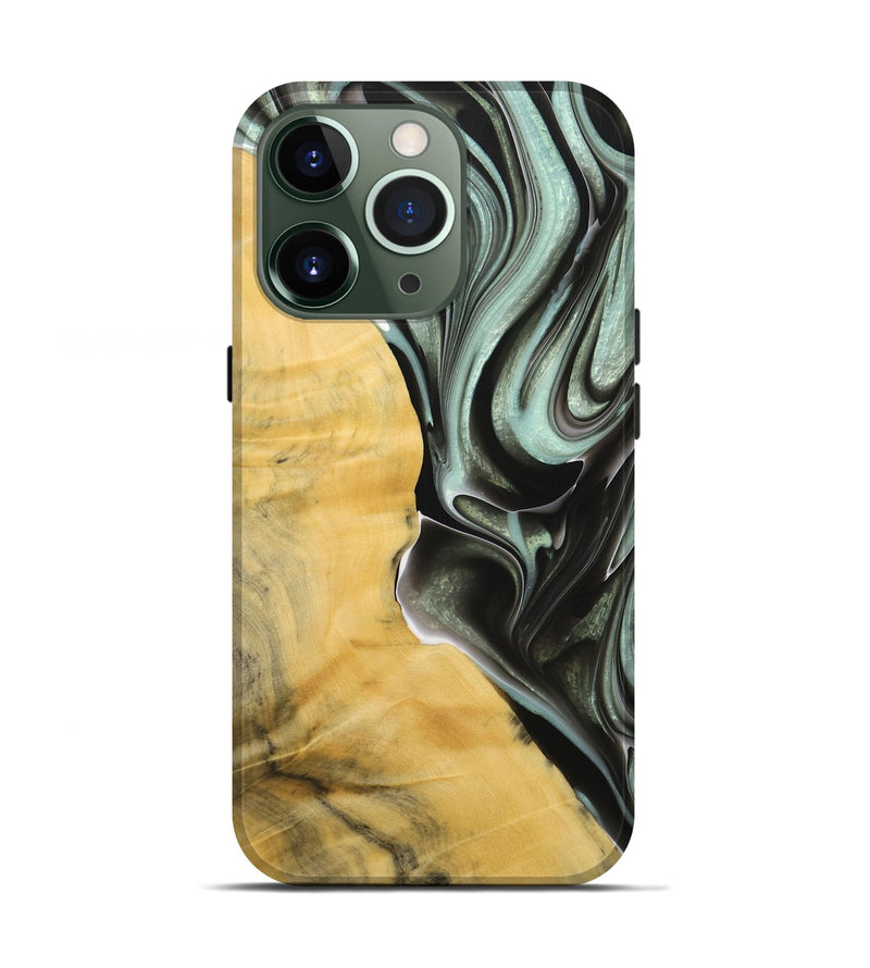 iPhone 13 Pro Wood+Resin Live Edge Phone Case - Fernando (Black & White, 715947)