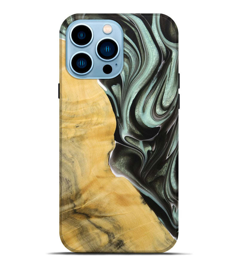 iPhone 14 Pro Max Wood+Resin Live Edge Phone Case - Fernando (Black & White, 715947)