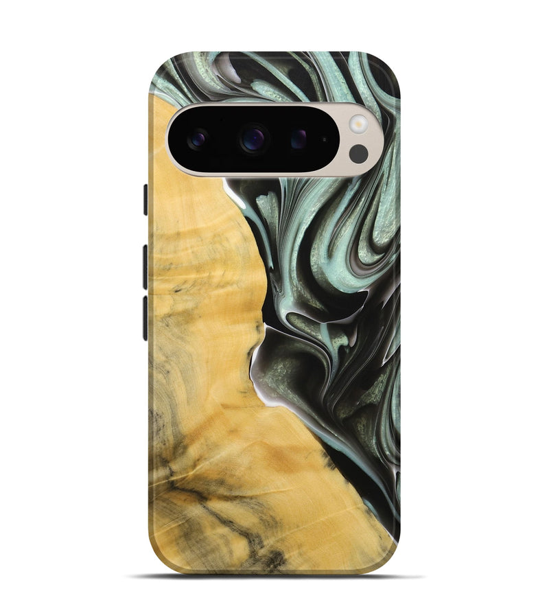 Pixel 9 Wood+Resin Live Edge Phone Case - Fernando (Black & White, 715947)