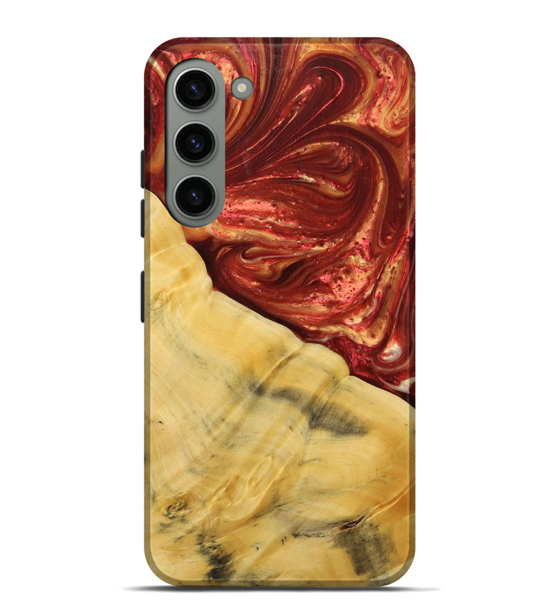 Galaxy S23 Plus Wood+Resin Live Edge Phone Case - Olive (Red, 715948)