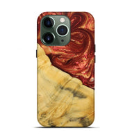 iPhone 13 Pro Wood+Resin Live Edge Phone Case - Olive (Red, 715948)