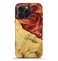 iPhone 16 Pro Max Wood+Resin Live Edge Phone Case - Olive (Red, 715948)