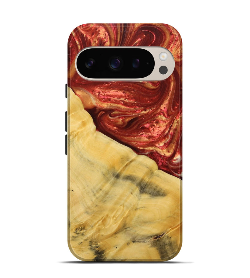 Pixel 9 Pro Wood+Resin Live Edge Phone Case - Olive (Red, 715948)