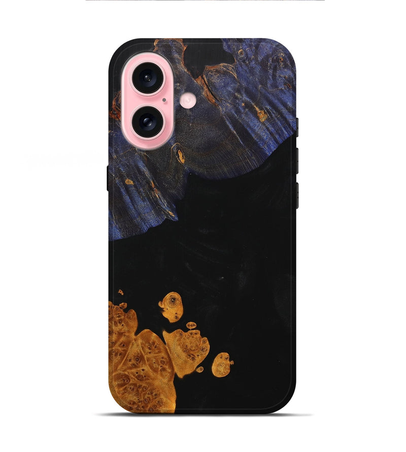 iPhone 16 Wood+Resin Live Edge Phone Case - Nikki (Pure Black, 715949)