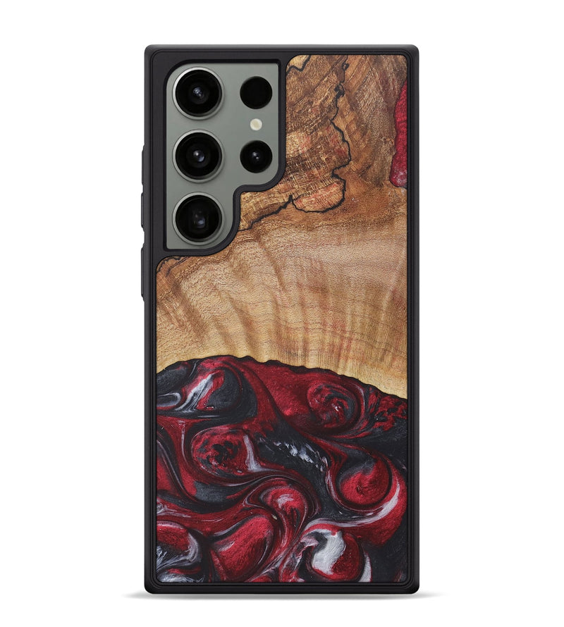 Galaxy S24 Ultra Wood+Resin Phone Case - Veronica (Red, 715954)