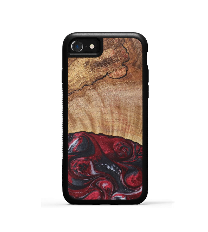 iPhone SE Wood+Resin Phone Case - Veronica (Red, 715954)