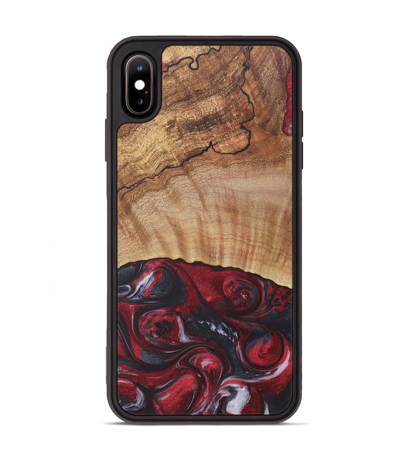 iPhone Xs Max Wood+Resin Phone Case - Veronica (Red, 715954)