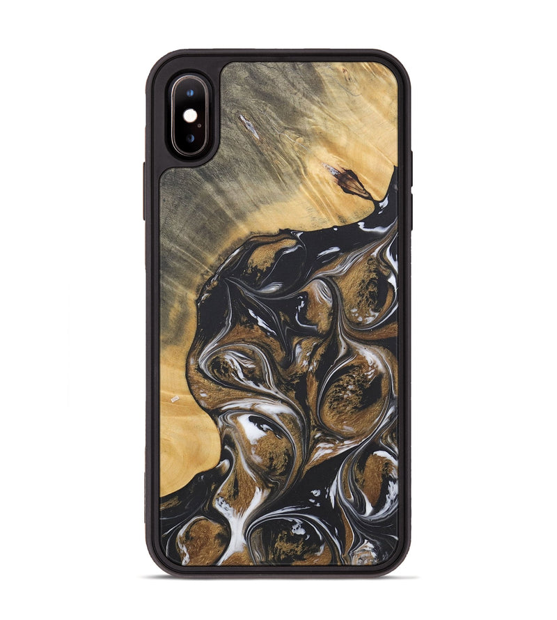 iPhone Xs Max Wood+Resin Phone Case - Luna (Black & White, 715956)