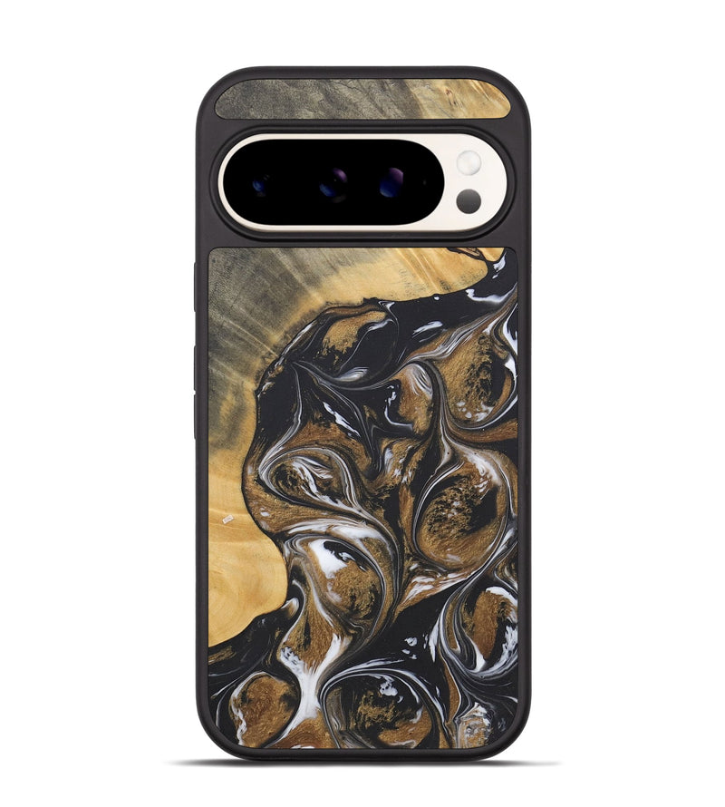 Pixel 9 Pro Wood+Resin Phone Case - Luna (Black & White, 715956)