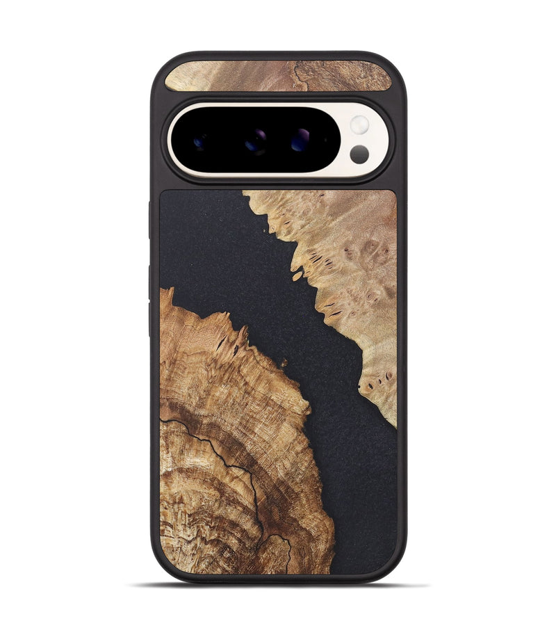 Pixel 9 Wood+Resin Phone Case - Jenifer (Pure Black, 715998)