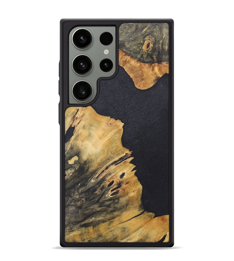 Galaxy S24 Ultra Wood+Resin Phone Case - Savannah (Pure Black, 716003)