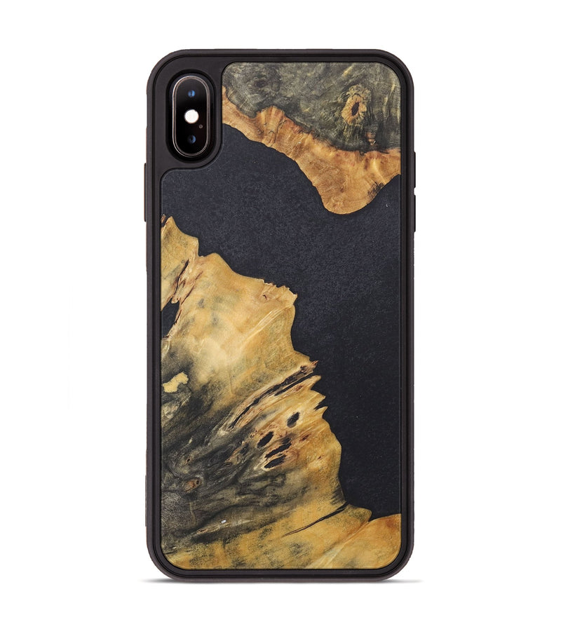 iPhone Xs Max Wood+Resin Phone Case - Savannah (Pure Black, 716003)