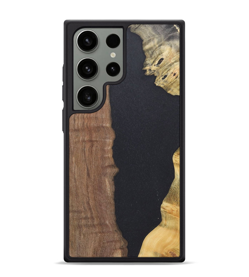 Galaxy S24 Ultra Wood+Resin Phone Case - Trevor (Pure Black, 716006)