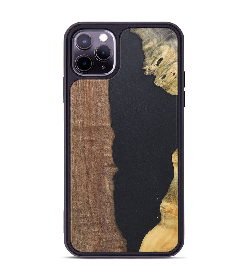 iPhone 11 Pro Max Wood+Resin Phone Case - Trevor (Pure Black, 716006)