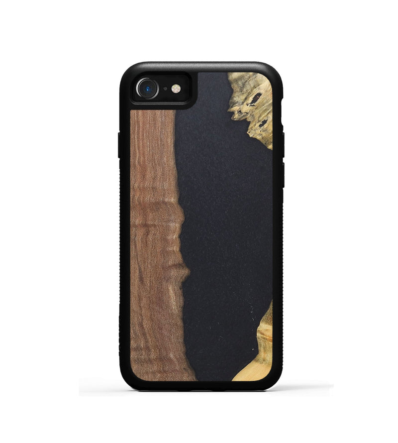 iPhone SE Wood+Resin Phone Case - Trevor (Pure Black, 716006)