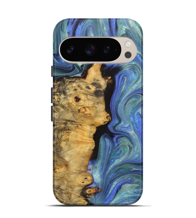 Pixel 9 Wood+Resin Live Edge Phone Case - Melinda (Blue, 716076)