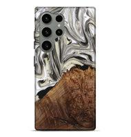 Galaxy S24 Ultra Wood+Resin Live Edge Phone Case - Ethan (Black & White, 716080)