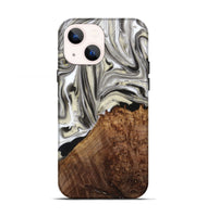 iPhone 13 Wood+Resin Live Edge Phone Case - Ethan (Black & White, 716080)