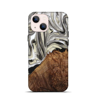 iPhone 13 mini Wood+Resin Live Edge Phone Case - Ethan (Black & White, 716080)