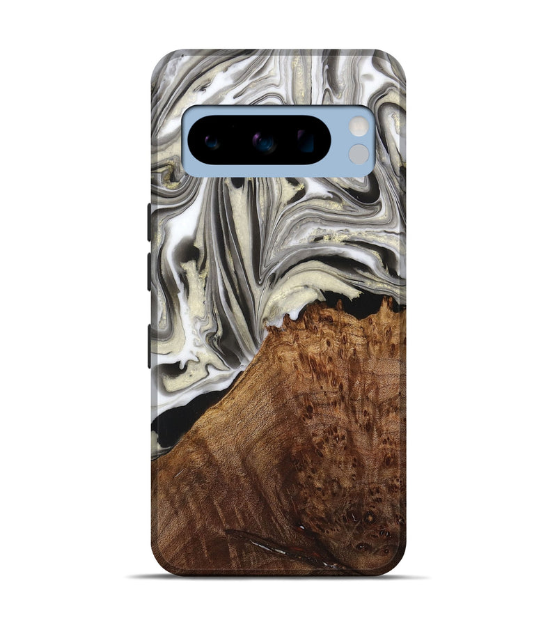 Pixel 8 Pro Wood+Resin Live Edge Phone Case - Ethan (Black & White, 716080)