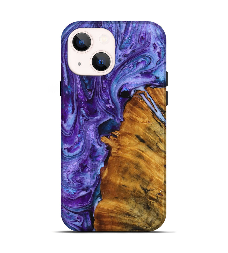 iPhone 14 Wood+Resin Live Edge Phone Case - Caylee (Purple, 716082)