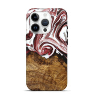 iPhone 15 Pro Wood+Resin Live Edge Phone Case - Betty (Red, 716087)