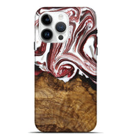 iPhone 15 Pro Max Wood+Resin Live Edge Phone Case - Betty (Red, 716087)