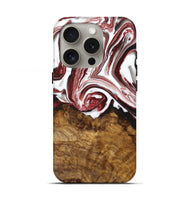 iPhone 16 Pro Wood+Resin Live Edge Phone Case - Betty (Red, 716087)