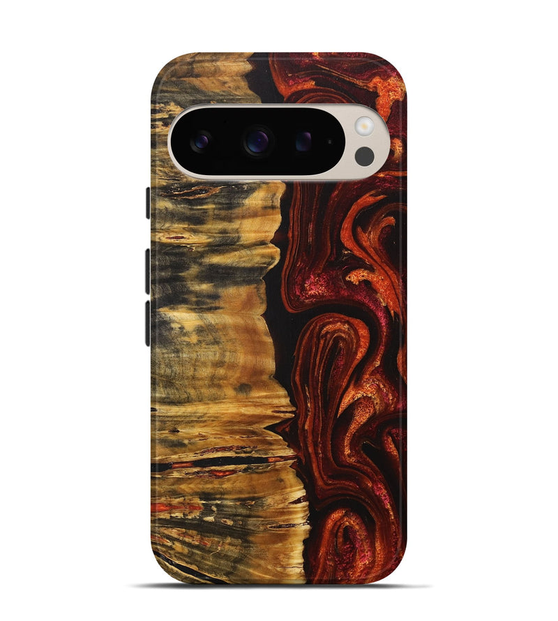 Pixel 9 Pro Wood+Resin Live Edge Phone Case - Ann (Red, 716088)