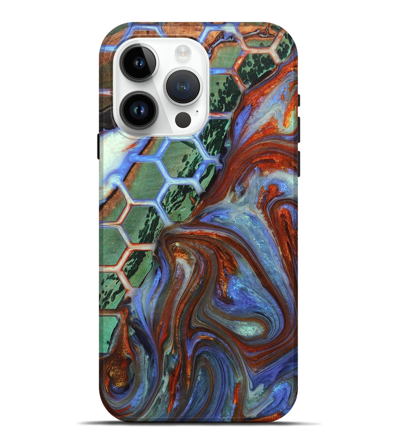 iPhone 15 Pro Max Wood+Resin Live Edge Phone Case - Angelo (Pattern, 716089)