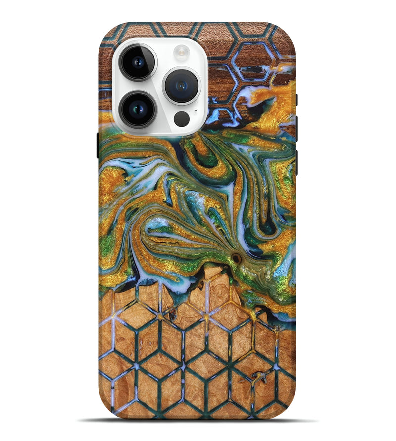 iPhone 15 Pro Max Wood+Resin Live Edge Phone Case - Nolan (Pattern, 716099)