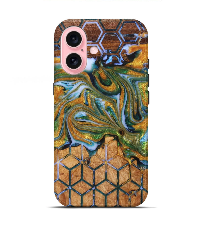 iPhone 16 Wood+Resin Live Edge Phone Case - Nolan (Pattern, 716099)