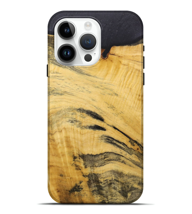 iPhone 15 Pro Max Wood+Resin Live Edge Phone Case - Ty (Wood Burl, 716102)