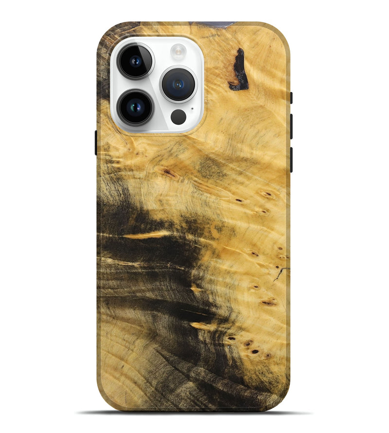 iPhone 15 Pro Max Wood+Resin Live Edge Phone Case - Marie (Wood Burl, 716103)