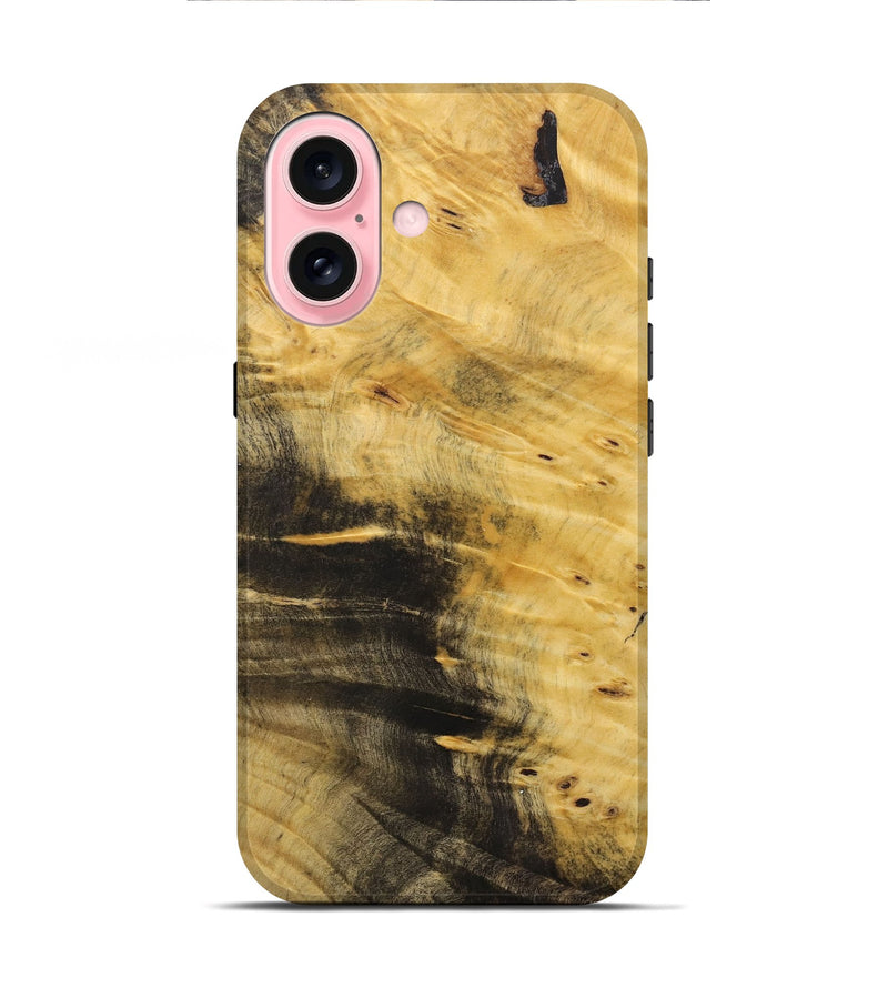 iPhone 16 Wood+Resin Live Edge Phone Case - Marie (Wood Burl, 716103)