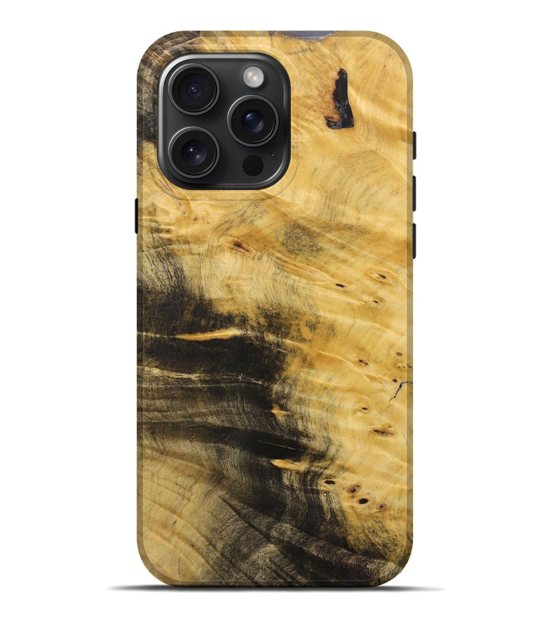 iPhone 16 Pro Max Wood+Resin Live Edge Phone Case - Marie (Wood Burl, 716103)