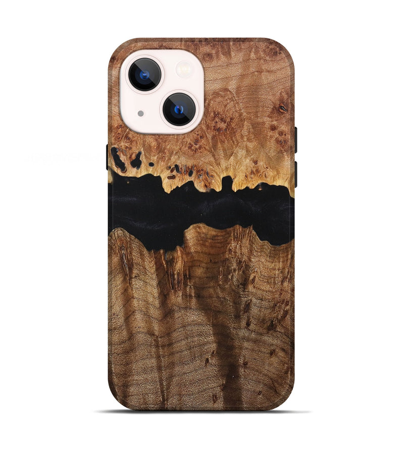 iPhone 13 Wood+Resin Live Edge Phone Case - Ida (Pure Black, 716104)