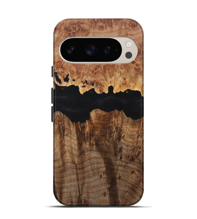 Pixel 9 Wood+Resin Live Edge Phone Case - Ida (Pure Black, 716104)