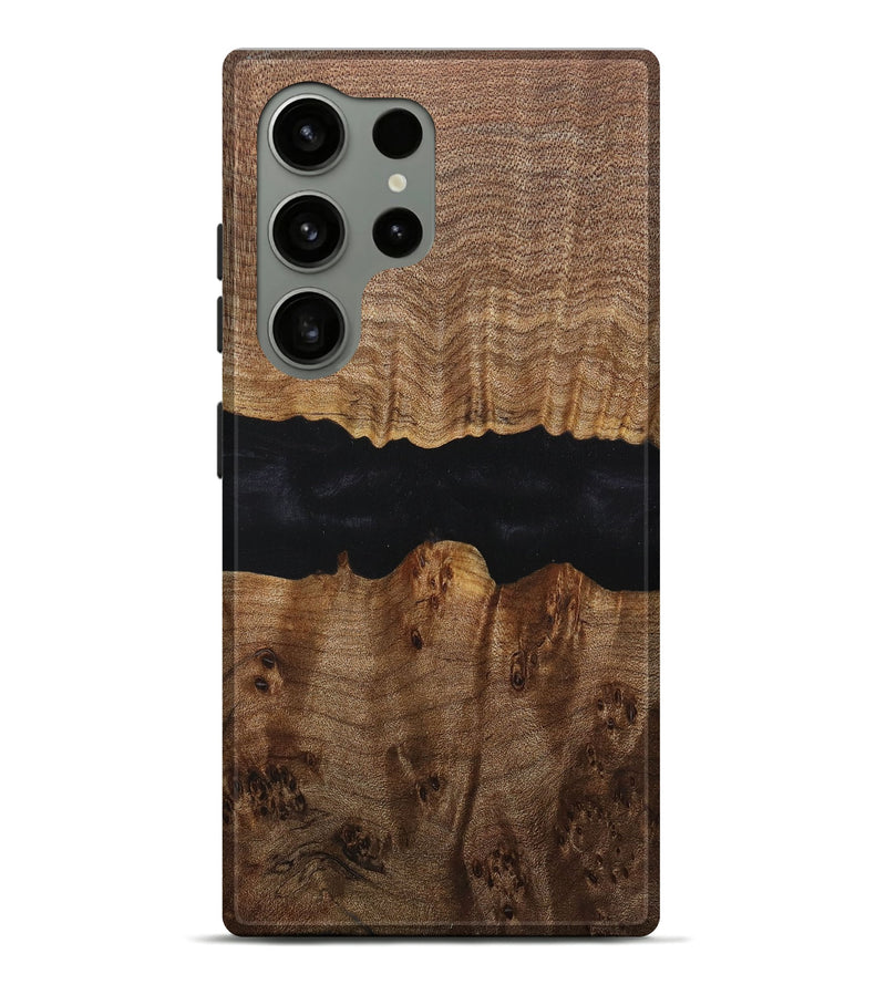 Galaxy S24 Ultra Wood+Resin Live Edge Phone Case - Iva (Pure Black, 716105)