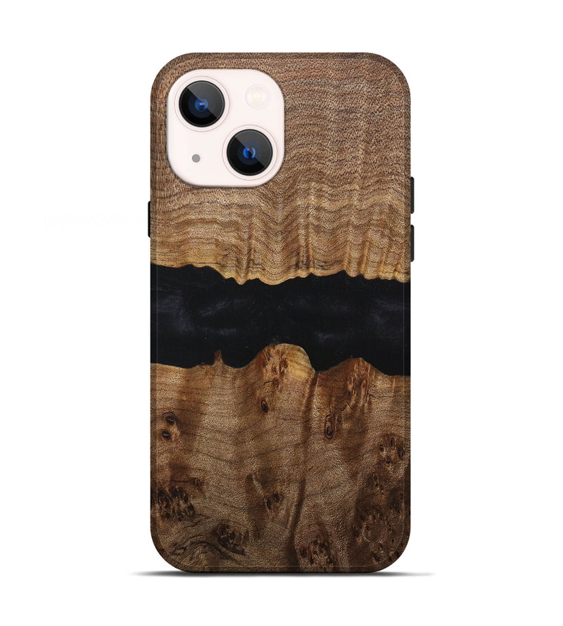 iPhone 13 Wood+Resin Live Edge Phone Case - Iva (Pure Black, 716105)