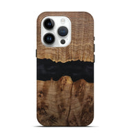 iPhone 15 Pro Wood+Resin Live Edge Phone Case - Iva (Pure Black, 716105)