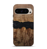 Pixel 9 Pro Wood+Resin Live Edge Phone Case - Iva (Pure Black, 716105)