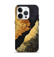 iPhone 15 Pro Wood+Resin Live Edge Phone Case - Kane (Pure Black, 716106)