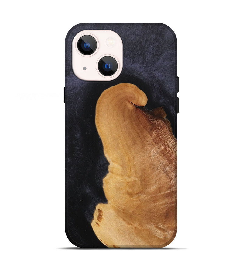 iPhone 13 Wood+Resin Live Edge Phone Case - Camille (Pure Black, 716108)