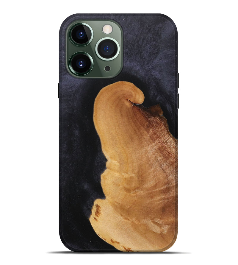 iPhone 13 Pro Max Wood+Resin Live Edge Phone Case - Camille (Pure Black, 716108)